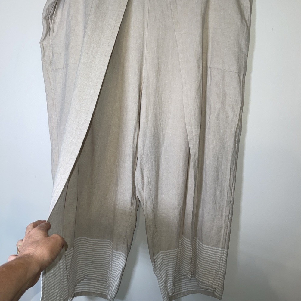 J Jill Pure Jill 3X Culottes Beige Linen Blend Wide Leg Crop Pants NWT Womens - Picture 6 of 11